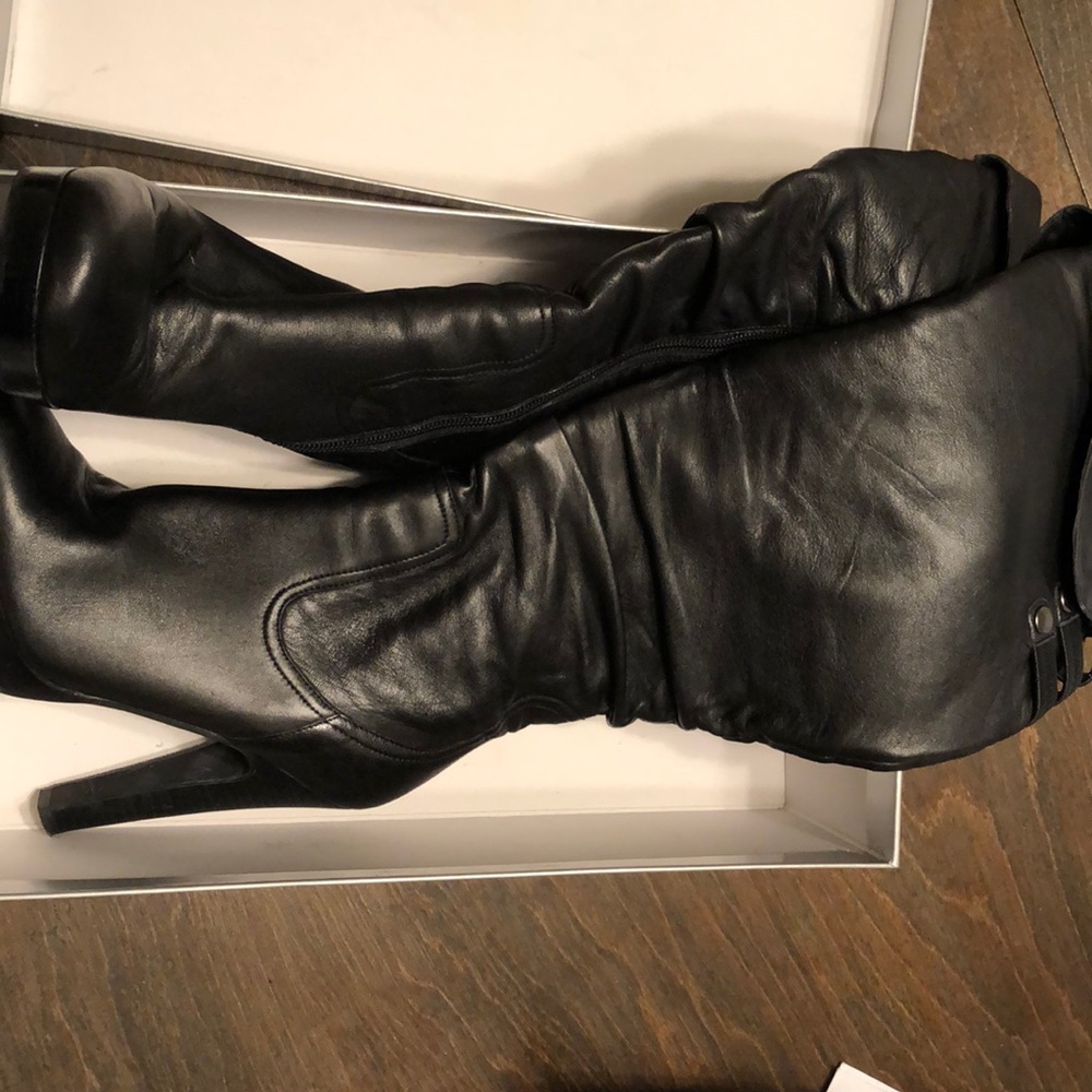 Jessica Simpson black knee high leather boots